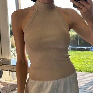 Small Zara halter neck top in taupe beige nude cream tan, new with tags NWT